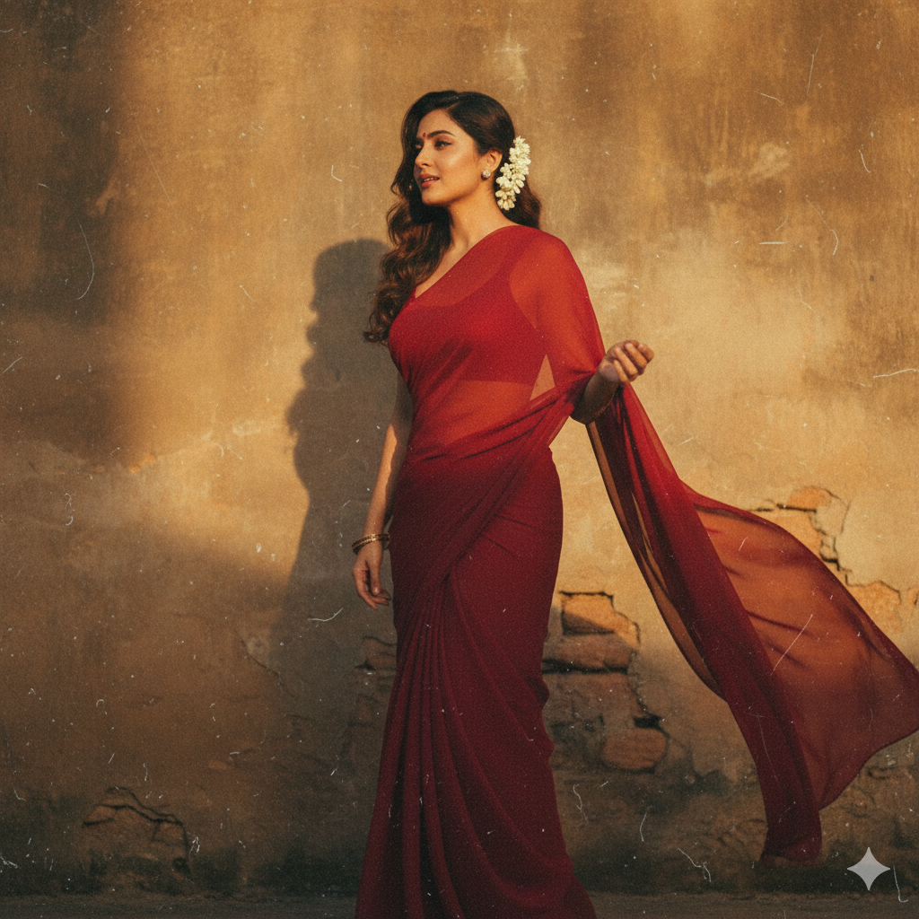 Gemini Red Saree Trend Prompt