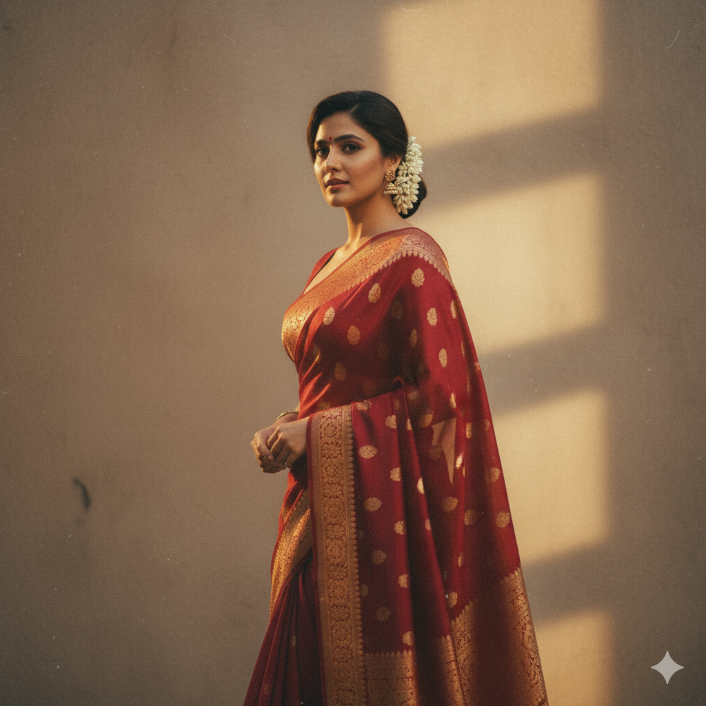 Gemini Red Saree Trend Prompt