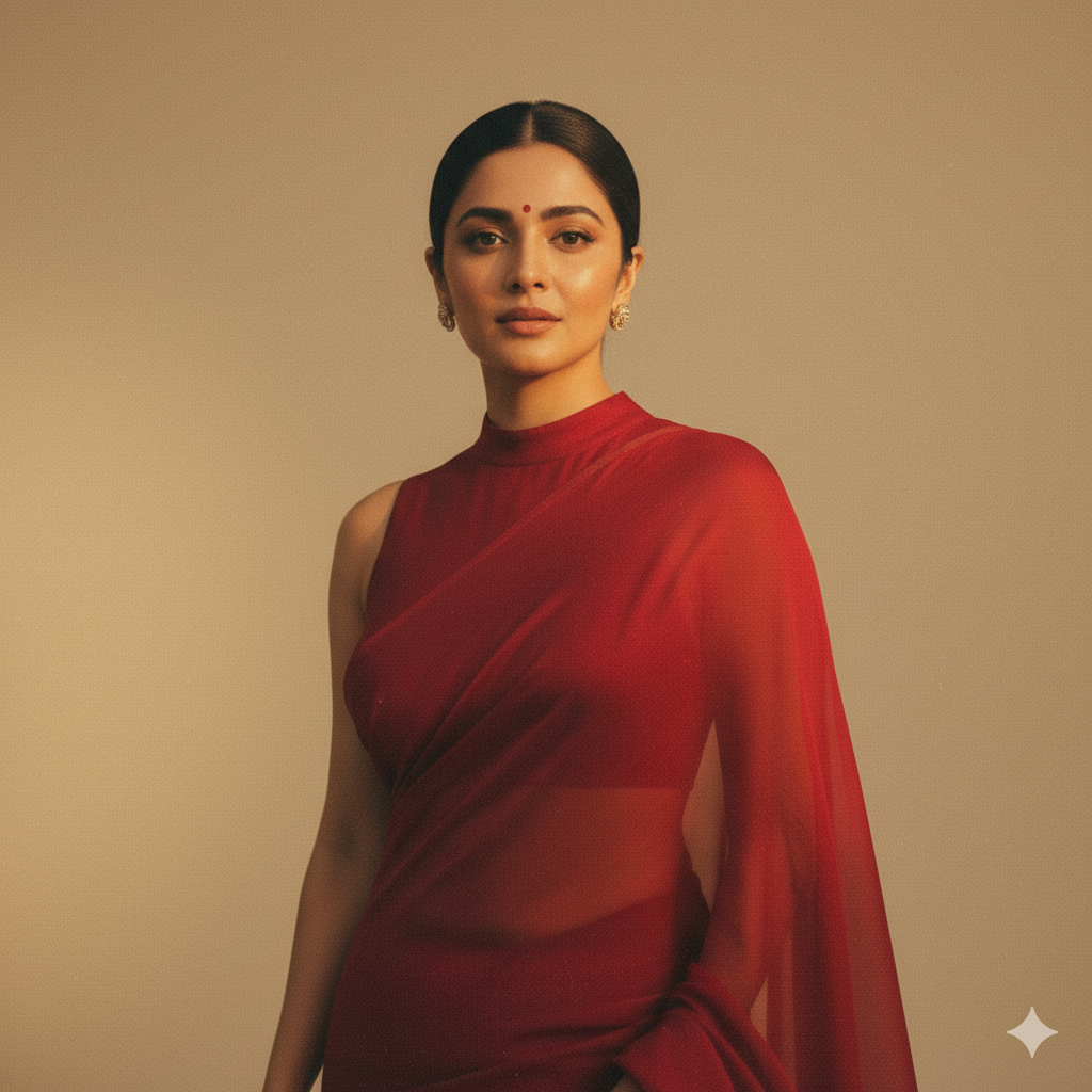 Gemini Red Saree Trend Prompt