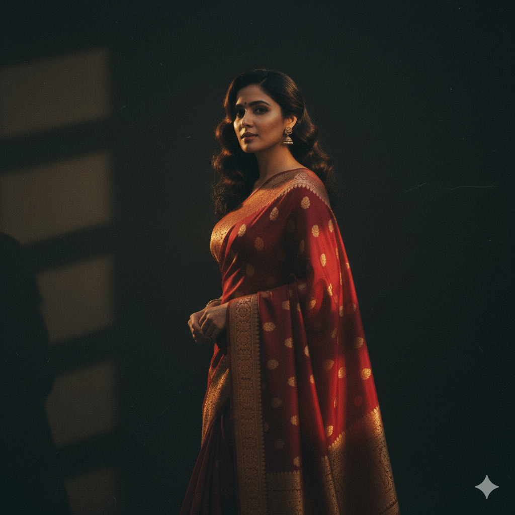 Gemini Red Saree Trend Prompt