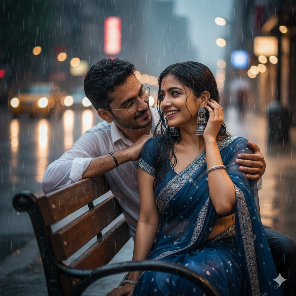 Best Gemini Couple Photo Prompts in Rain