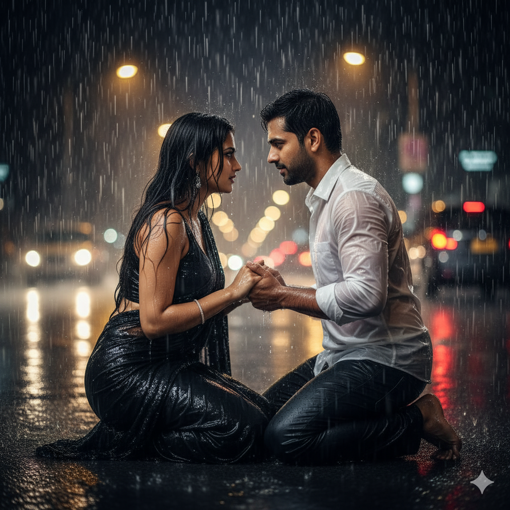 Best Gemini Couple Photo Prompts in Rain