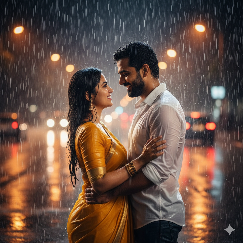 Best Gemini Couple Photo Prompts in Rain