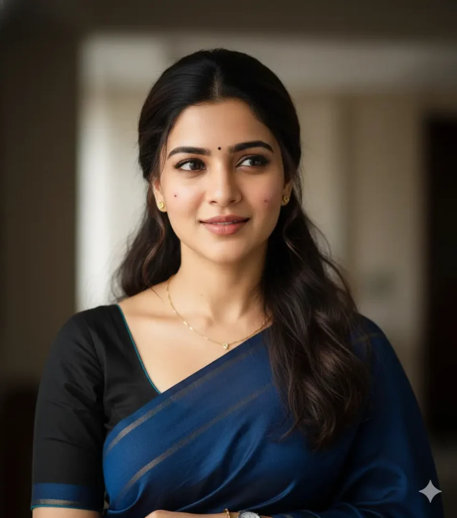 Blue Saree Gemini AI Prompt for Girls