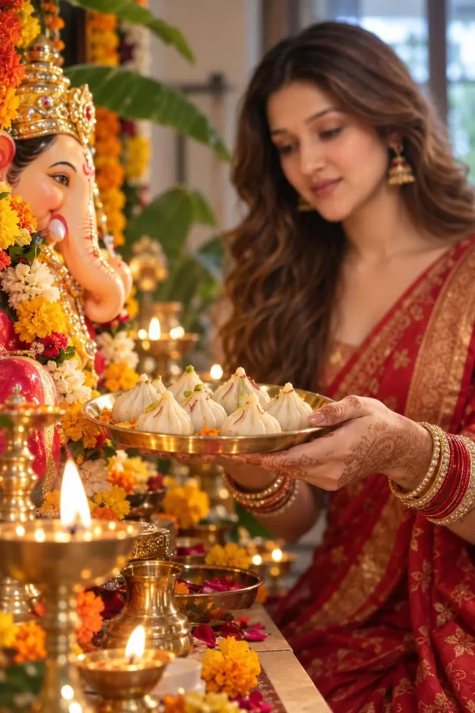 Ganesh Chaturthi AI Image Prompts for Girls