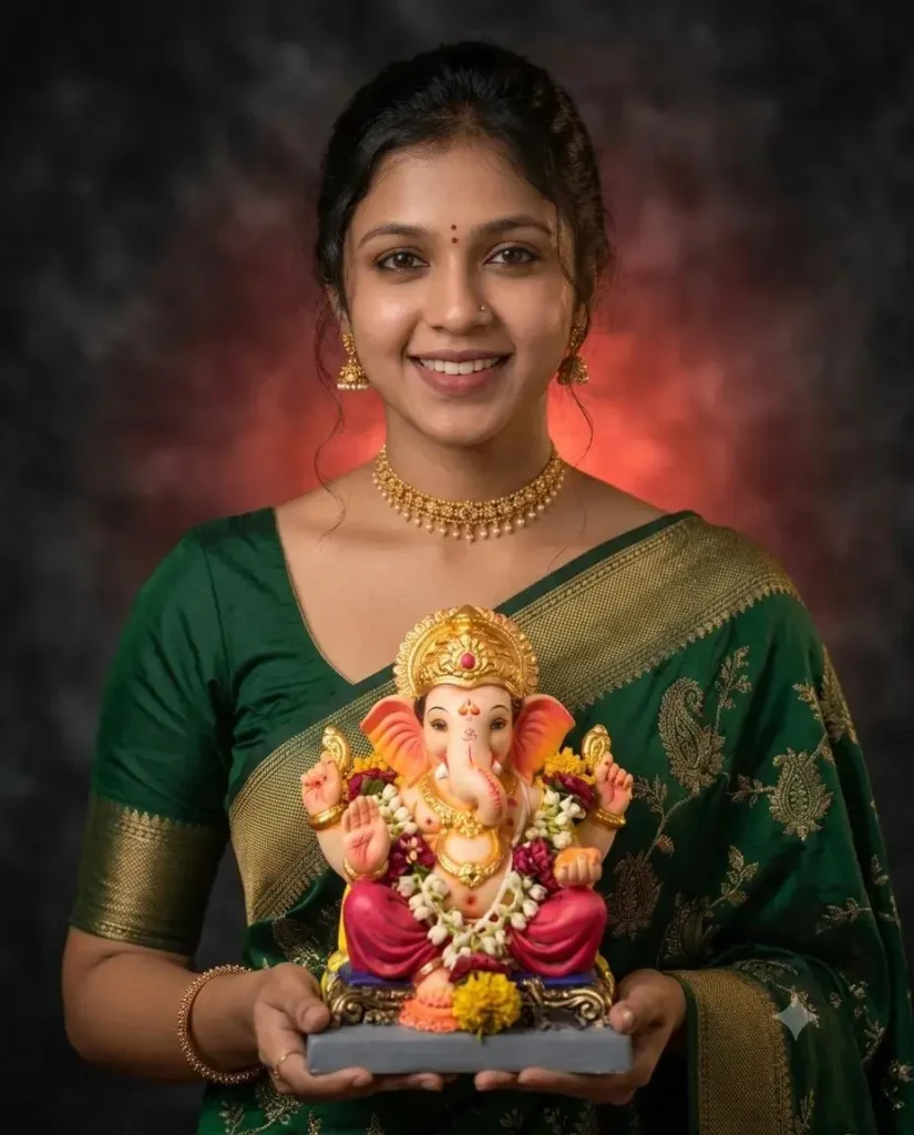 Ganesh Chaturthi AI Image Prompts for Girls