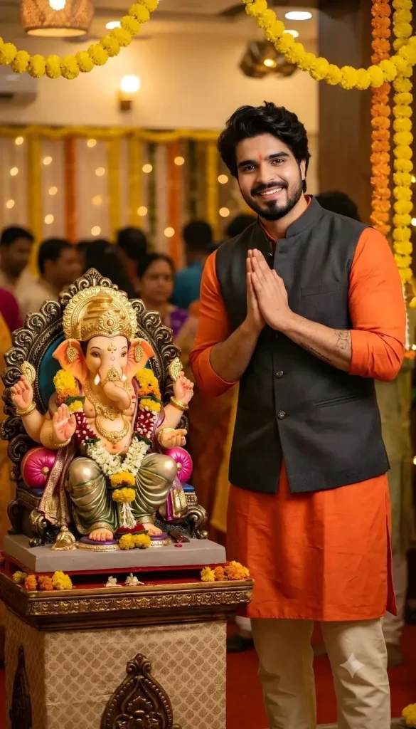 Ganesh Chaturthi AI Photo Prompts for Boys