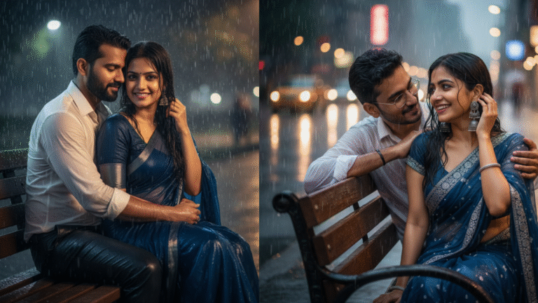 Best Gemini Couple Photo Prompts in Rain