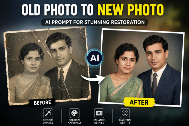 Old Photo to New Photo AI Prompt,