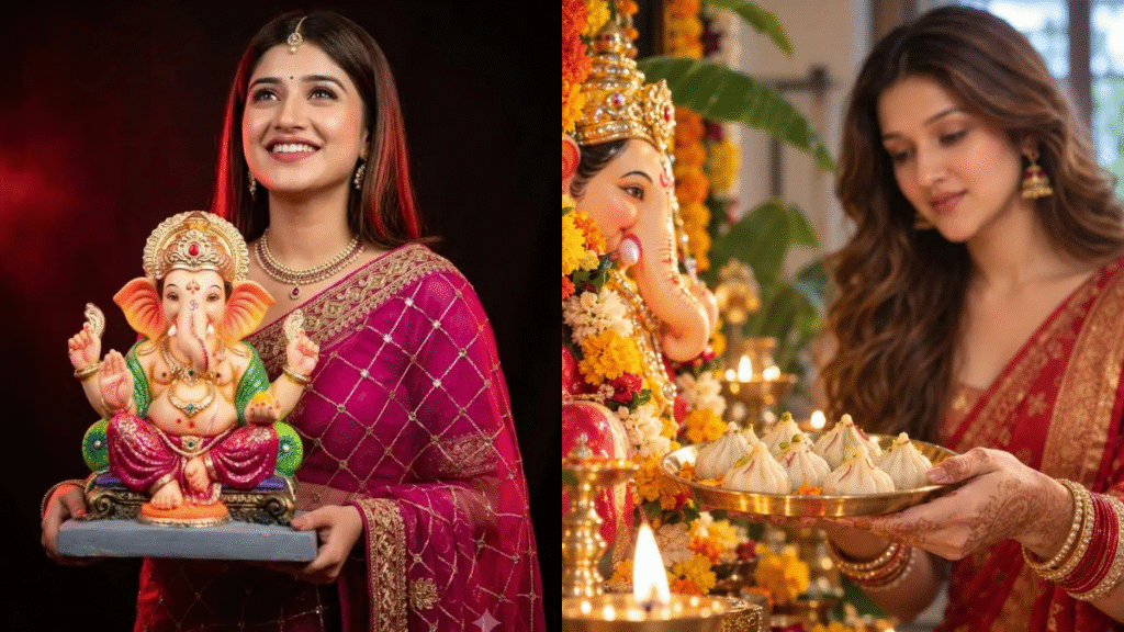 Ganesh Chaturthi AI Image Prompts for Girls