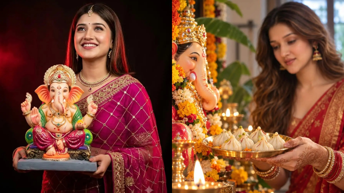 Ganesh Chaturthi AI Image Prompts for Girls